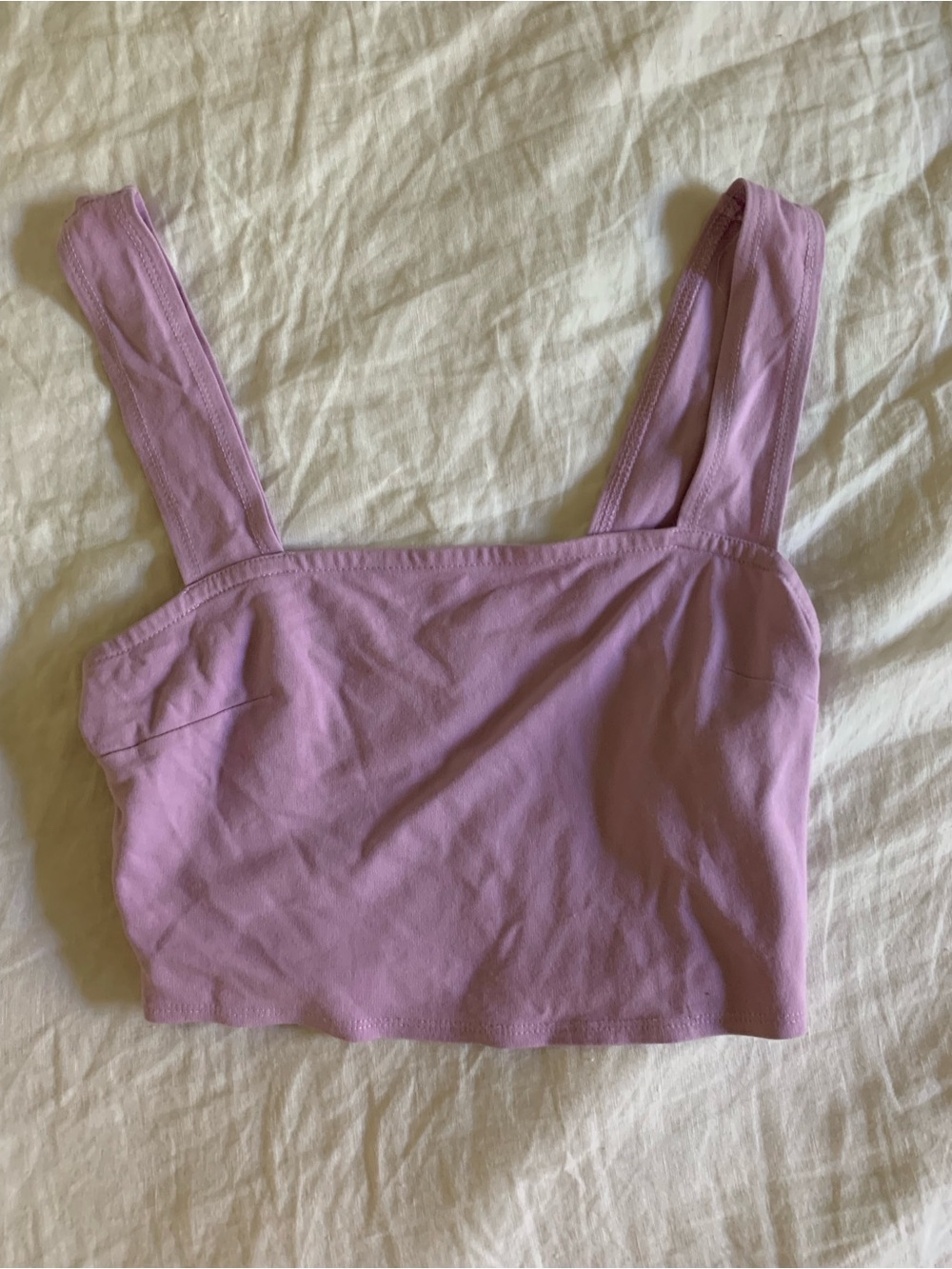 Urban Outfitters Lavender Square-Neck Crop Top